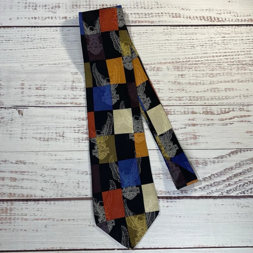 Vtg Harley‎ Davidson Neck Tie Shades of Harley by Ralph Marlin Made USA 1998